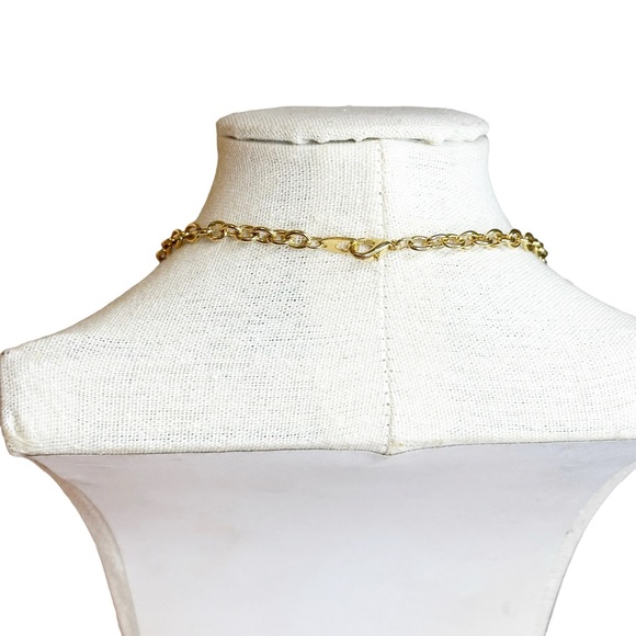 Y2K Vintage Rhinestone Embellished Puffy Heart Y Drop Asymmetrical Necklace - Picture 5 of 7